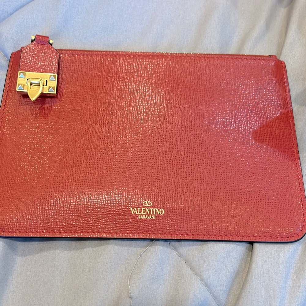 Valentino brand new red clutch